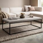 Wohnling table basse canap� de salon sable 120 cm aspect pierre grande beige