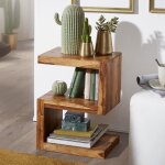 Wohnling table en bois massif sheesham s cube vie 60cm chambre haute table design table basse de style ...