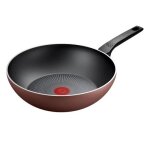Wok - tefal - new chef touch - 28 cm - revtement antiadhsif titanium 2x - tous feux + induction