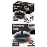 Wok - techwood - 30cm - fonte daluminium - couvercle en verre - manche amovible Wok - techwood - 30cm - fonte daluminium - couvercle en verre - manche amovible