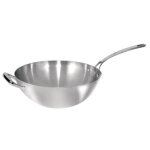 Wok - vogue - 31cm - inox triple �paisseur - compatible tous feux - gris