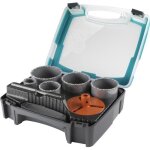 Coffret de tr�pans multi - lames - wolfcraft - diam�tre 33 53 68 73 83 - profondeur de coupe 55 mm foret ...