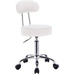 Woltu 1 x tabouret de bar pivotant tabouret de travail  roulettes chaise de bureau avec dossier hauteur ...