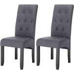 Woltu lot de 2 chaises de salle  manger chaises de cuisine rembourre en lin pieds en bois massif gris ...
