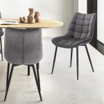 Woltu lot de 2 chaises de salle � manger chaise de cuisine en velours pieds en m�tal chaises scandinaves ...