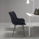 Woltu lot de 2 chaises de salle � manger chaise de cuisine en velours pieds en m�tal chaises scandinaves ...