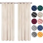 Woltu lot de 2 rideaux draperies thermique � oeillets 140x225cm rideau opaque occultant en velours beige ...