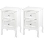 Woltu lot de 2 table de chevet en mdf design rétro et classique avec 2 tiroirs blanc Woltu lot de 2 table de chevet en mdf design rétro et classique avec 2 tiroirs blanc
