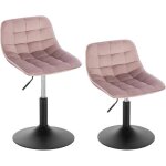 Woltu lot de 2 tabouret de bar sige en velours chaise de bar avec dossier tabouret rotatif moderne hauteur ...