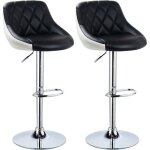 Woltu 2 x tabourets de bar design 2 couleurs siege en cuir artificiel tabourets de cuisine hauteur r�glable ...