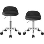 Woltu 2 x tabouret de bureau avec dossier chaise dordinateur  roulettes rglable en hauteur 43 - 545cm ...