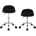 Woltu 2 x tabouret de bureau avec dossier chaise dordinateur  roulettes rglable en hauteur 43 - 545cm ...