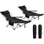 Woltu 2x chaise de camping pliante fauteuil de p�che avec appui - t�te chaise de plage avec sac de transport ...