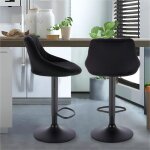 Woltu 2x tabourets de bar sige bien rembourr en velours chaises de bar hauteur rglable noir w0att0014 ...