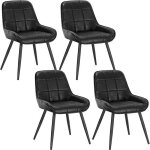 Woltu lot de 4 chaises de salle à manger chaises scandinaves en simili cuir chaise de réception noir ... Woltu lot de 4 chaises de salle à manger chaises scandinaves en simili cuir chaise de réception noir ...