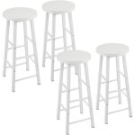 Woltu lot de 4 tabourets de bar tabouret de bistrot chaise stable et durable surface dassise en mdf blanc ...