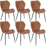 Woltu 6x chaises salle à manger chaise de cuisine en simili cuir assise rembourrée pieds en métal brun ... Woltu 6x chaises salle à manger chaise de cuisine en simili cuir assise rembourrée pieds en métal brun ...