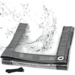 Woltu bche transparente avec oeillets 3 x 4 m bche de protection impermable 380g / m pvc