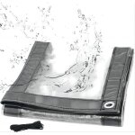 Woltu bche transparente avec oeillets 4 x 5 m bche de protection impermable 380g / m pvc