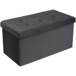 Woltu banc de rangement en velours pliable cube coffre de rangement capacit de charge 300kg 80l 76x375x38cm ...