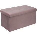 Woltu banc de rangement en velours pliable cube coffre de rangement capacit de charge 300kg 80l 76x375x38cm ...