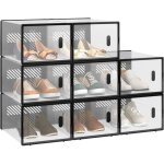 Woltu boîte à chaussure lot de 8 meuble rangement chaussure transparente empilable avec couvercle frontal ... Woltu boîte à chaussure lot de 8 meuble rangement chaussure transparente empilable avec couvercle frontal ...