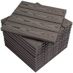 Woltu carrelage de sol dalle wpc 30x30cmpour jardin terrasse en composite bois - plastiquecaf�(22 pi�ces ...