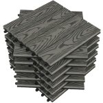 Woltu carrelage de sol dalle wpc 30x30cmpour jardin terrasse en composite bois - plastiquegris clair(22 ...