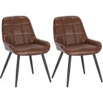 Woltu chaises de salle à manger lot de 2 chaises relaxantes en similicuir ergonomiques avec dossier marron ... Woltu chaises de salle à manger lot de 2 chaises relaxantes en similicuir ergonomiques avec dossier marron ...