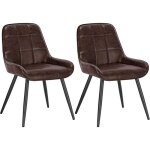 Woltu chaises de salle à manger lot de 2 chaises relaxantes en similicuir ergonomiques avec dossier marron ... Woltu chaises de salle à manger lot de 2 chaises relaxantes en similicuir ergonomiques avec dossier marron ...