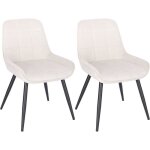 Woltu chaises de salle à manger lot de 2 chaises relaxantes en velours ergonomiques avec dossier crème ... Woltu chaises de salle à manger lot de 2 chaises relaxantes en velours ergonomiques avec dossier crème ...