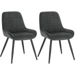 Woltu chaises de salle à manger lot de 2 chaises relaxantes en velours ergonomiques avec dossier gris ... Woltu chaises de salle à manger lot de 2 chaises relaxantes en velours ergonomiques avec dossier gris ...