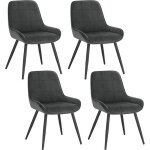 Woltu chaises de salle à manger lot de 4 chaises relaxantes en velours ergonomiques avec dossier gris ... Woltu chaises de salle à manger lot de 4 chaises relaxantes en velours ergonomiques avec dossier gris ...