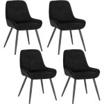 Woltu chaises de salle à manger lot de 4 chaises relaxantes en velours ergonomiques avec dossier noir ... Woltu chaises de salle à manger lot de 4 chaises relaxantes en velours ergonomiques avec dossier noir ...
