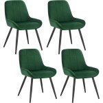 Woltu chaises de salle à manger lot de 4 chaises relaxantes en velours ergonomiques avec dossier vert ... Woltu chaises de salle à manger lot de 4 chaises relaxantes en velours ergonomiques avec dossier vert ...