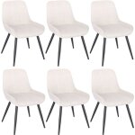 Woltu chaises de salle à manger lot de 6 chaises relaxantes en velours ergonomiques avec dossier crème ... Woltu chaises de salle à manger lot de 6 chaises relaxantes en velours ergonomiques avec dossier crème ...