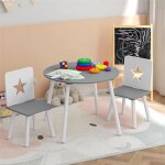 Woltu combinaison de table et chaises avec espace de rangement en bois de pin massif1 x table + 2 chaises ...