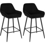 Woltu design chaise haute pour bar tabourets de bar en velours lot de 2 cadre en m�tal noir w0att0039 ...
