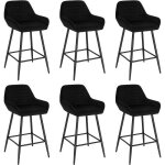 Woltu design chaise haute pour bar tabourets de bar en velours lot de 6 cadre en m�tal noir w0att0039 ...