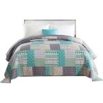 Woltu dessus de lit patchwork couvre - lit matelass jet de lit pour lit double 220x240cm patchwork ...