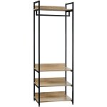 Woltu porte - manteauavec un tringle et 4 Étagères en bois et acier penderie ouverte chêne clair + noir60x40x1 ... Woltu porte - manteauavec un tringle et 4 Étagères en bois et acier penderie ouverte chêne clair + noir60x40x1 ...