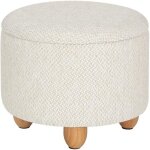 Woltu pouf de rangement avec pieds en pin tabouret rembourr� avec couvercle gain de place pour salon ...