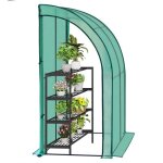 Woltu serre de jardin avec bche pe renforce impermable serre dhivernage murale adosse 200x100x210cm ...