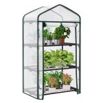 Woltu serre de jardin avec �tag�res m�talliques � 3 niveaux serre hivernage b�che renforc�e en pe 69x49x125cm ...