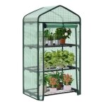 Woltu serre de jardin avec �tag�res m�talliques � 3 niveaux serre hivernage b�che renforc�e en pe 69x49x125cm ...