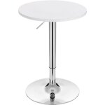 Woltu table de bar ronde r�glable en hauteur 695 - 915 cm pivotante � 360� table de bistrot blanc bt35sz ...