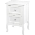 Woltu tables de chevet avec 2 tiroirs style baroque table de nuit pieds en mdf couleur blanche Woltu tables de chevet avec 2 tiroirs style baroque table de nuit pieds en mdf couleur blanche