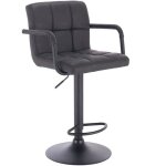 Woltu tabourets de bar anthracite assise en similicuir rotatif rglable en hauteur pied en mtal