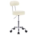 Woltu tabouret de bar pivotanttabouret de travail  roulettes dossier et hauteur rglableen similicuircrme ...