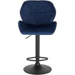 Woltu tabouret de bar siège en velours pieds en métal hauteur réglable bleu Woltu tabouret de bar siège en velours pieds en métal hauteur réglable bleu